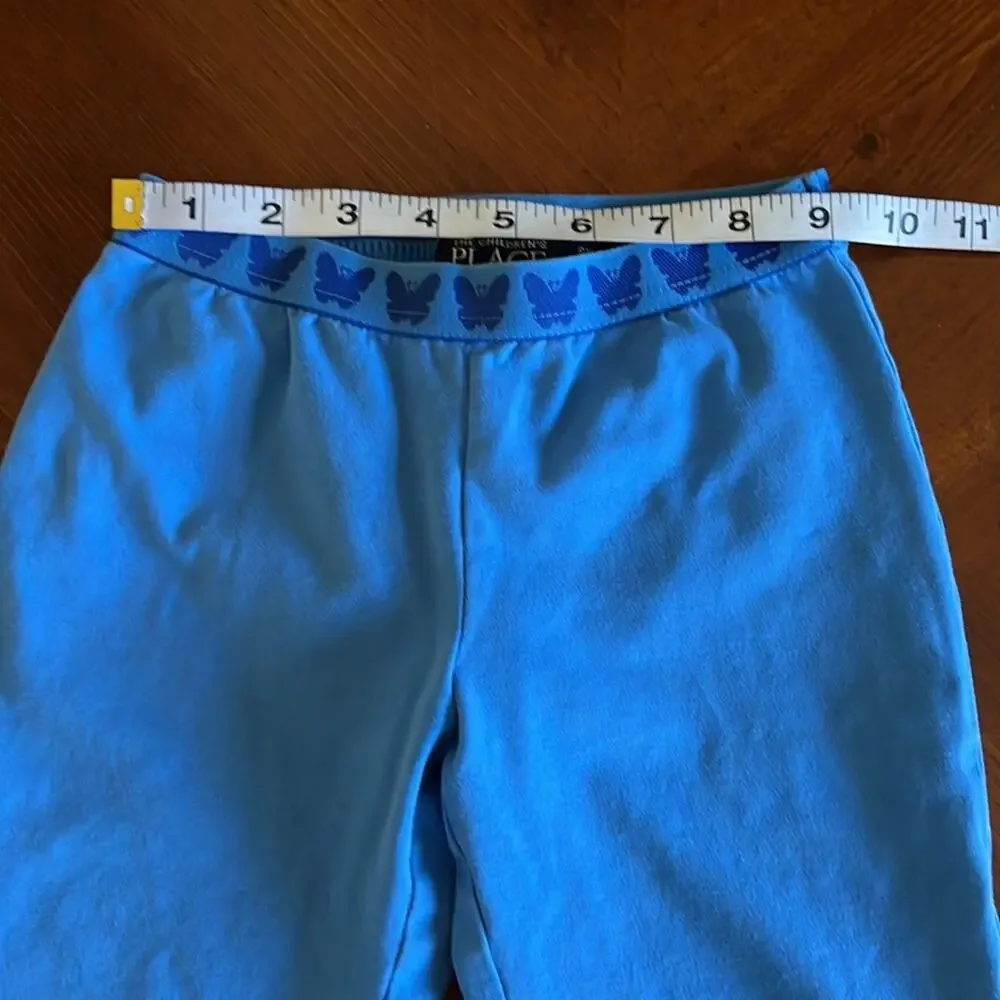 The Children’s Place 6X/7 Blue Knit Capri Pants Butterfly Waistband